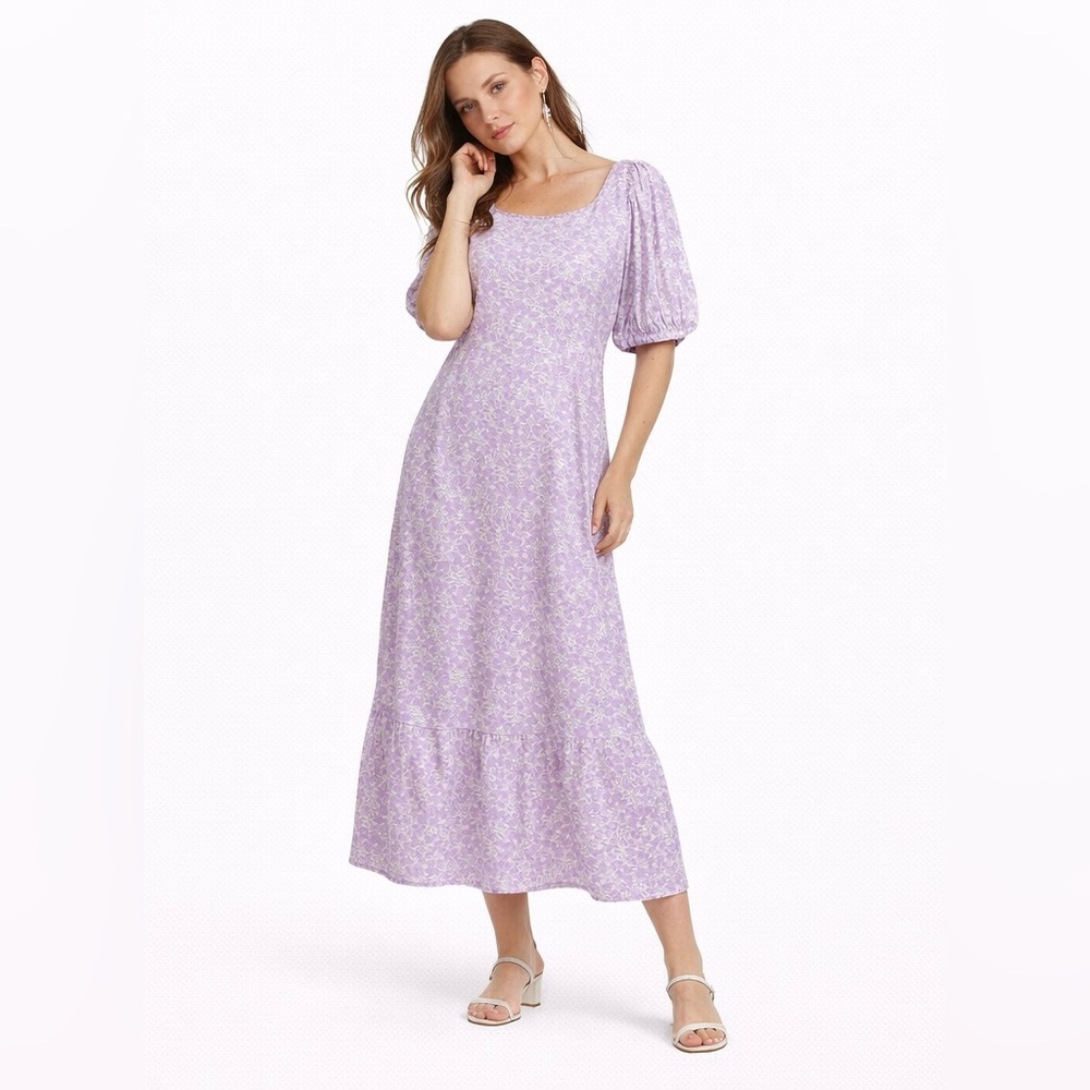 💐 NWT! Lilac Floral Puff Sleeve Dress